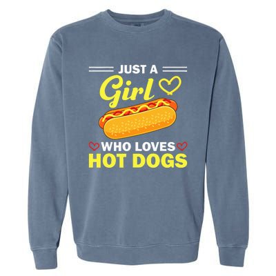 Funny Hot Dog Design For Women Hot Dog Lovers Garment-Dyed Sweatshirt