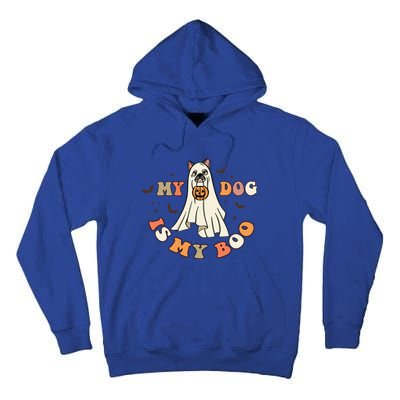 Funny Halloween Dog Ghost Pumpkin My Dog Is My Boo Dog Lover Cute Gift Tall Hoodie