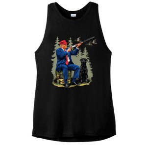 Funny Hunting Duck Trump Camo Hunting Hello Hunting Season Ladies PosiCharge Tri-Blend Wicking Tank