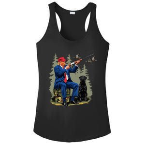 Funny Hunting Duck Trump Camo Hunting Hello Hunting Season Ladies PosiCharge Competitor Racerback Tank