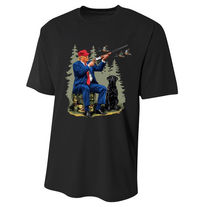 Funny Hunting Duck Trump Camo Hunting Hello Hunting Season Performance Sprint T-Shirt