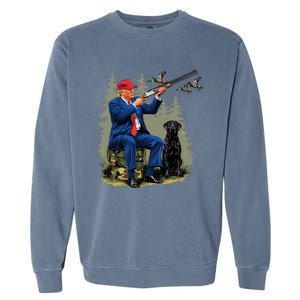 Funny Hunting Duck Trump Camo Hunting Hello Hunting Season Garment-Dyed Sweatshirt