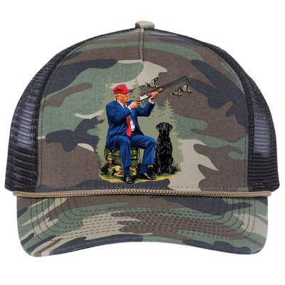 Funny Hunting Duck Trump Camo Hunting Hello Hunting Season Retro Rope Trucker Hat Cap