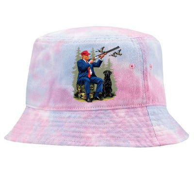 Funny Hunting Duck Trump Camo Hunting Hello Hunting Season Tie-Dyed Bucket Hat