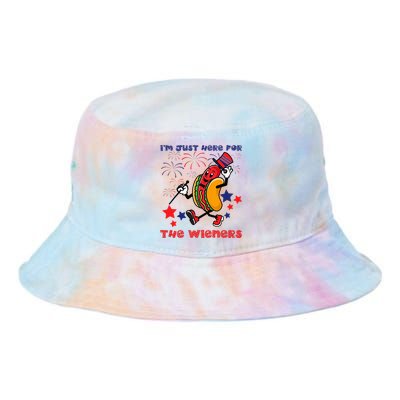 Funny Hot Dog I'm Just Here For The Wieners 4Th Of July Tie Dye Newport Bucket Hat