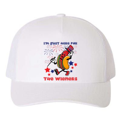 Funny Hot Dog I'm Just Here For The Wieners 4Th Of July Yupoong Adult 5-Panel Trucker Hat