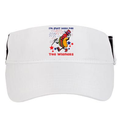 Funny Hot Dog I'm Just Here For The Wieners 4Th Of July Adult Drive Performance Visor