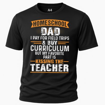 Funny Homeschool Dad Kissing The Teacher Father Performance Shirt