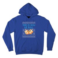 Funny Hanukkah Dreidel We Roll Ugly Christmas Theme Design Gift Hoodie