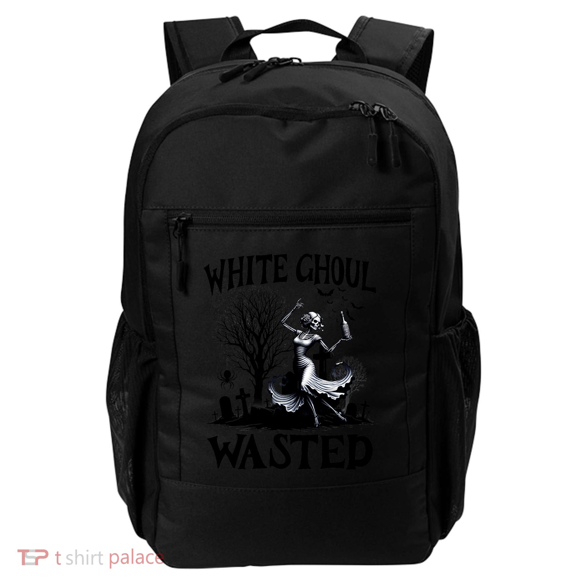 Funny Halloween Drinking Party White Ghoul Wasted Daily Commute Backpack