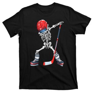 Funny Halloween Dabbing Skeleton Hockey Costume Gift Gift T-Shirt