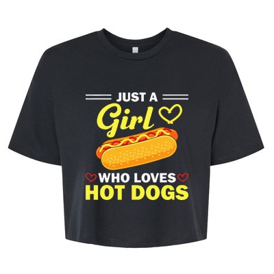 Funny Hot Dog Design Hot Dog Lovers Bella+Canvas Jersey Crop Tee