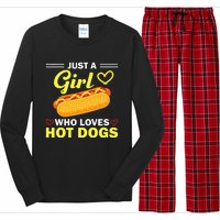 Funny Hot Dog Design Hot Dog Lovers Long Sleeve Pajama Set