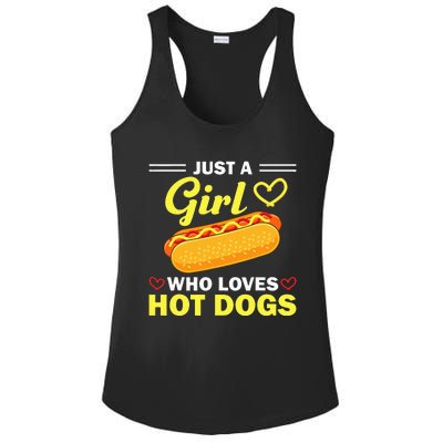 Funny Hot Dog Design Hot Dog Lovers Ladies PosiCharge Competitor Racerback Tank