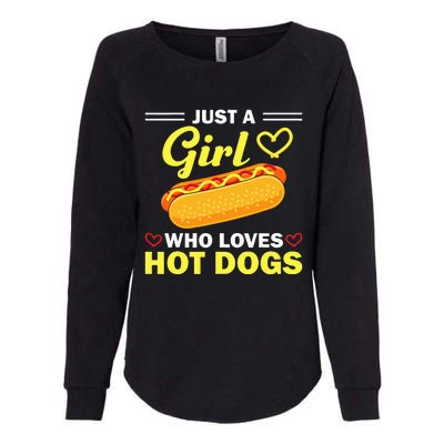 Funny Hot Dog Design Hot Dog Lovers Womens California Wash Sweatshirt