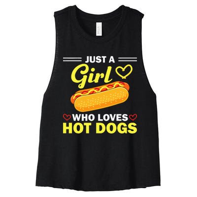 Funny Hot Dog Design Hot Dog Lovers Women's Racerback Cropped Tank