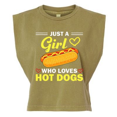 Funny Hot Dog Design Hot Dog Lovers Garment-Dyed Women's Muscle Tee