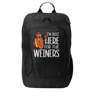 Funny Hot Dog Im Just Here For The Wieners Sausage City Backpack