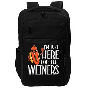 Funny Hot Dog Im Just Here For The Wieners Sausage Impact Tech Backpack