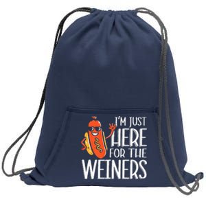 Funny Hot Dog Im Just Here For The Wieners Sausage Sweatshirt Cinch Pack Bag