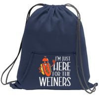 Funny Hot Dog Im Just Here For The Wieners Sausage Sweatshirt Cinch Pack Bag