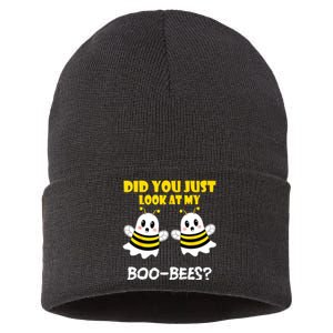 Funny Halloween Did You Just Look At My Boobees Sustainable Knit Beanie