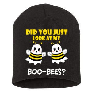 Funny Halloween Did You Just Look At My Boobees Short Acrylic Beanie