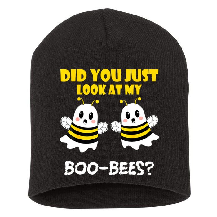 Funny Halloween Did You Just Look At My Boobees Short Acrylic Beanie