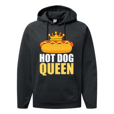 Funny Hot Dog Grilled Wiener Sausage Buns Performance Fleece Hoodie