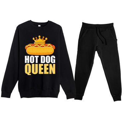 Funny Hot Dog Grilled Wiener Sausage Buns Premium Crewneck Sweatsuit Set