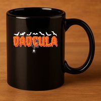 Funny Halloween Dadcula Dracula 11oz C Handle Ceramic Mug
