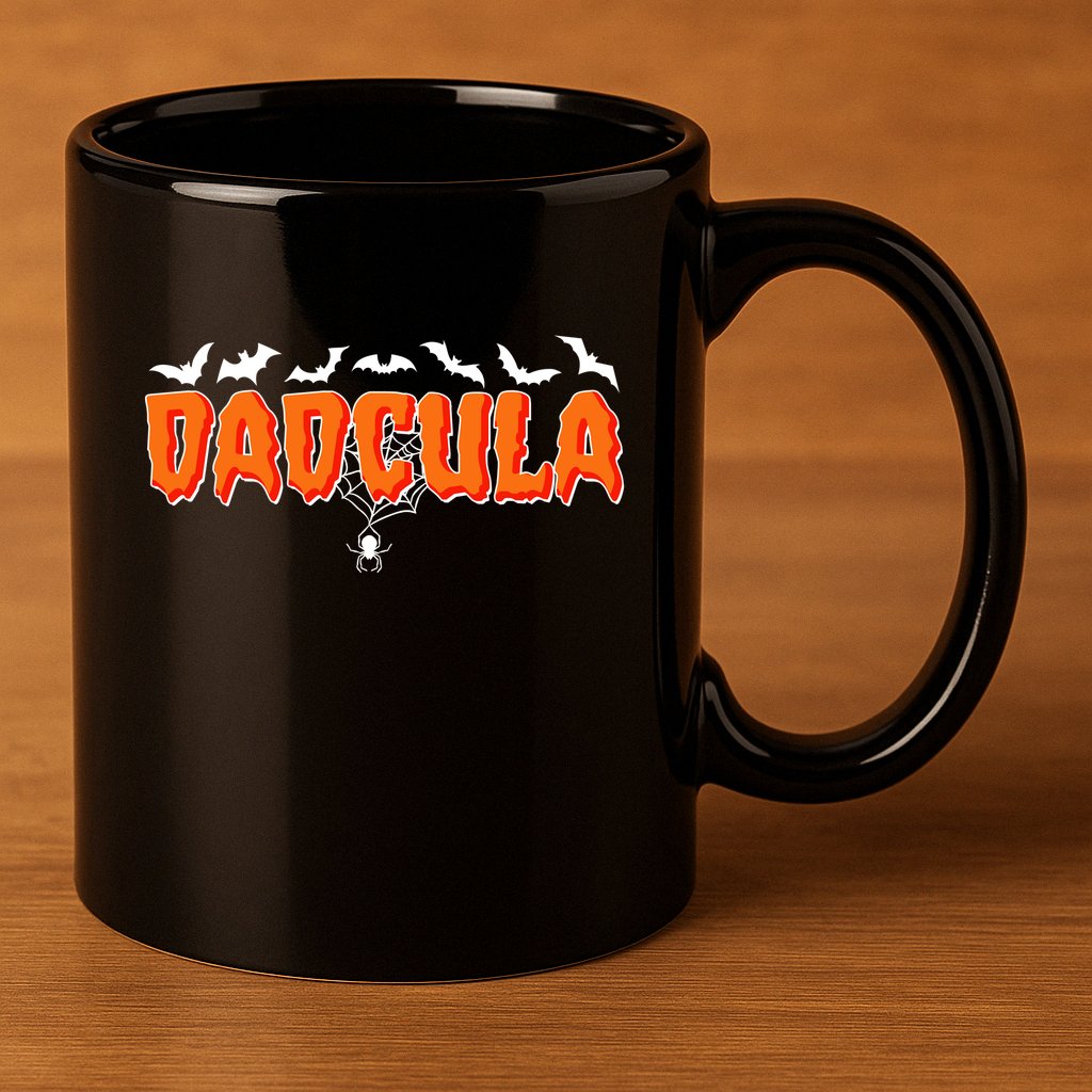 Funny Halloween Dadcula Dracula 11oz C Handle Ceramic Mug