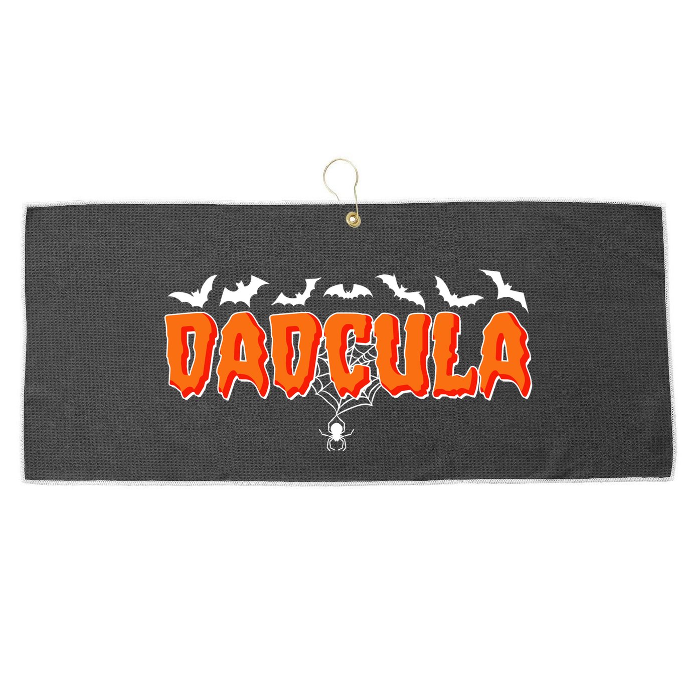 Funny Halloween Dadcula Dracula Large Microfiber Waffle Golf Towel