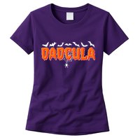 Funny Halloween Dadcula Dracula Womens T-Shirt