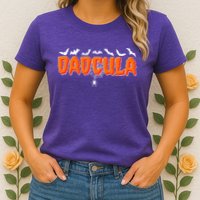 Funny Halloween Dadcula Dracula Womens T-Shirt