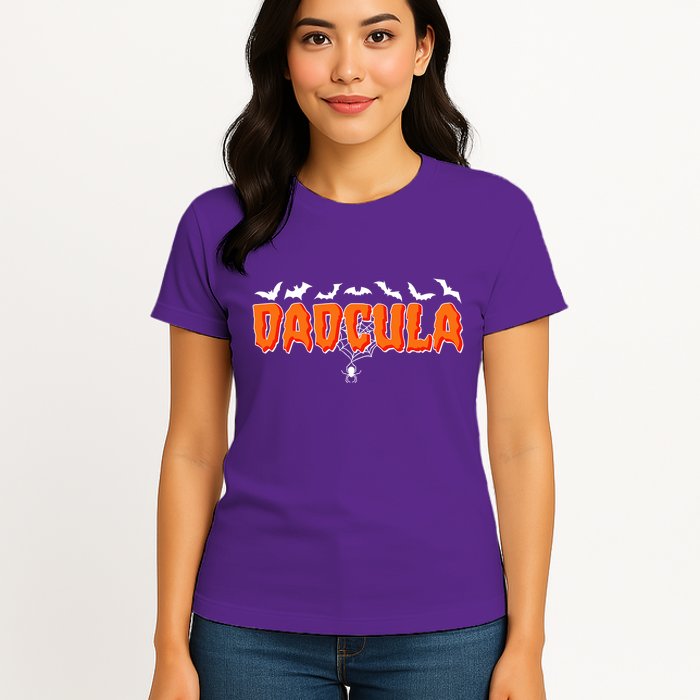 Funny Halloween Dadcula Dracula Womens T-Shirt