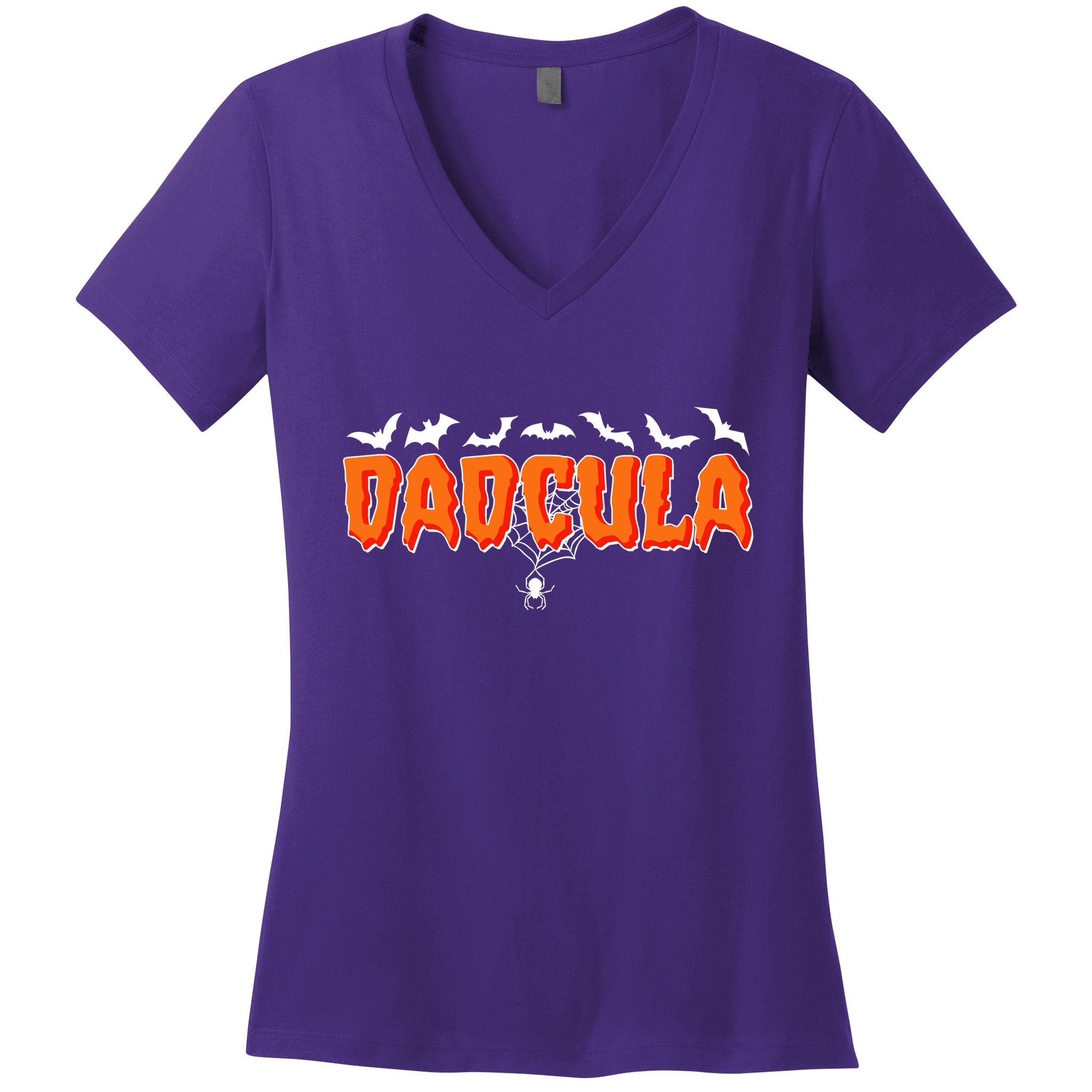 Funny Halloween Dadcula Dracula Women's V-Neck T-Shirt
