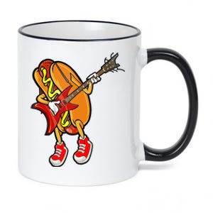 Funny Hot Dog Guitar Player 11oz Black Color Changing Mug