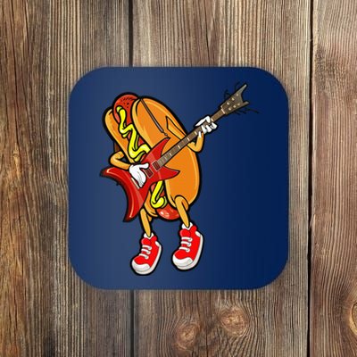 Funny Hot Dog Guitar Player Coaster