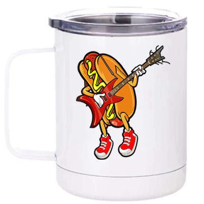 Funny Hot Dog Guitar Player 12 oz Stainless Steel Tumbler Cup