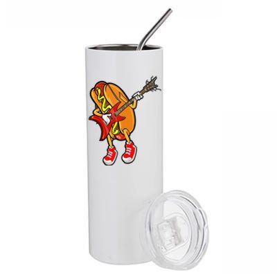 Funny Hot Dog Guitar Player Stainless Steel Tumbler