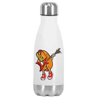 Funny Hot Dog Guitar Player Stainless Steel Insulated Water Bottle