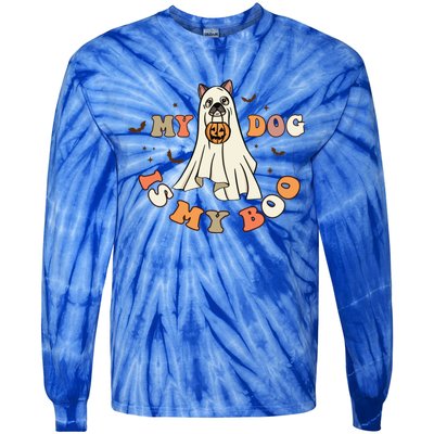 Funny Halloween Dog Ghost Pumpkin My Dog Is My Boo Dog Lover Cute Gift Tie-Dye Long Sleeve Shirt