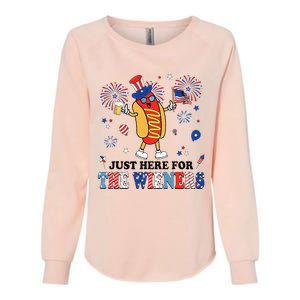 Fireworks Hot Dog I'm Just Here For The Wieners 4th Of July Womens California Wash Sweatshirt