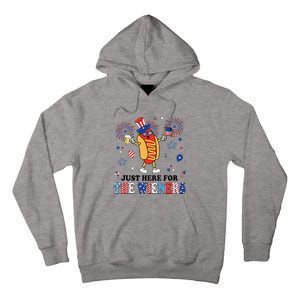 Fireworks Hot Dog I'm Just Here For The Wieners 4th Of July Tall Hoodie