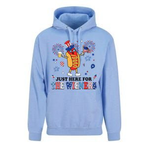 Fireworks Hot Dog I'm Just Here For The Wieners 4th Of July Unisex Surf Hoodie