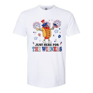 Fireworks Hot Dog I'm Just Here For The Wieners 4th Of July Softstyle CVC T-Shirt