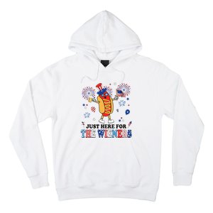 Fireworks Hot Dog I'm Just Here For The Wieners 4th Of July Hoodie