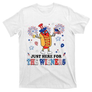 Fireworks Hot Dog I'm Just Here For The Wieners 4th Of July T-Shirt