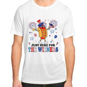 Fireworks Hot Dog I'm Just Here For The Wieners 4th Of July Adult ChromaSoft Performance T-Shirt